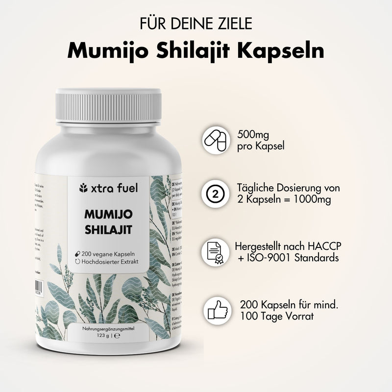 Shilajit-capsules - 200x Mumijo-capsules - prijs-prestatiewinnaar