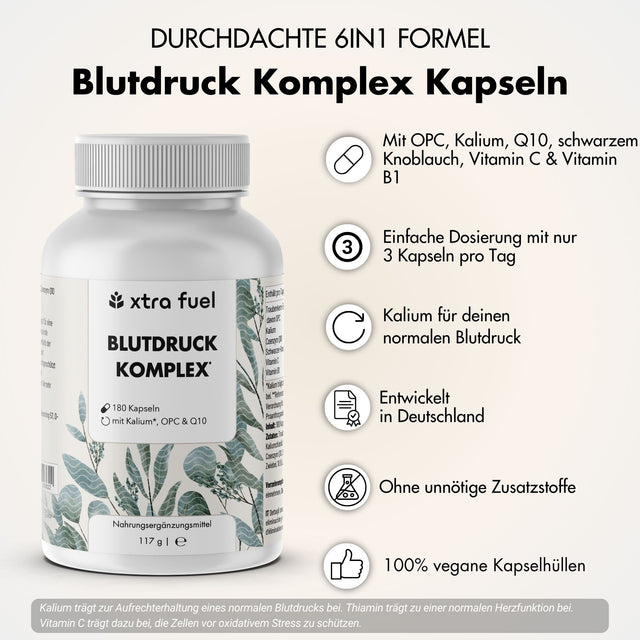 Bloeddrukcapsules* - OPC met kalium, Q10, zwarte knoflook & vitamine C