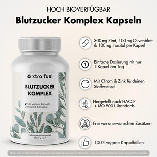 Bloedsuikercomplex* - voedingsstoffenmix met Ceylon kaneel, inositol & olijfblad