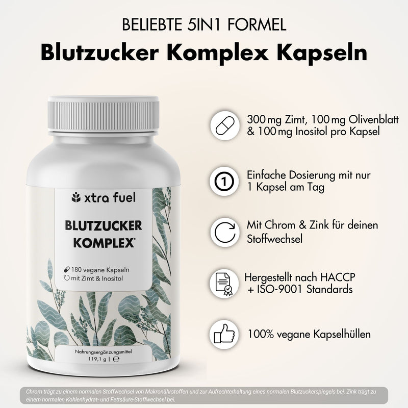 Bloedsuikercomplex* - voedingsstoffenmix met Ceylon kaneel, inositol & olijfblad