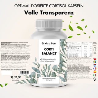 Cortisol-capsules* - Corti Balance* - voedingsstoffenmix met ashwagandha, rhodiola & vitamine B6